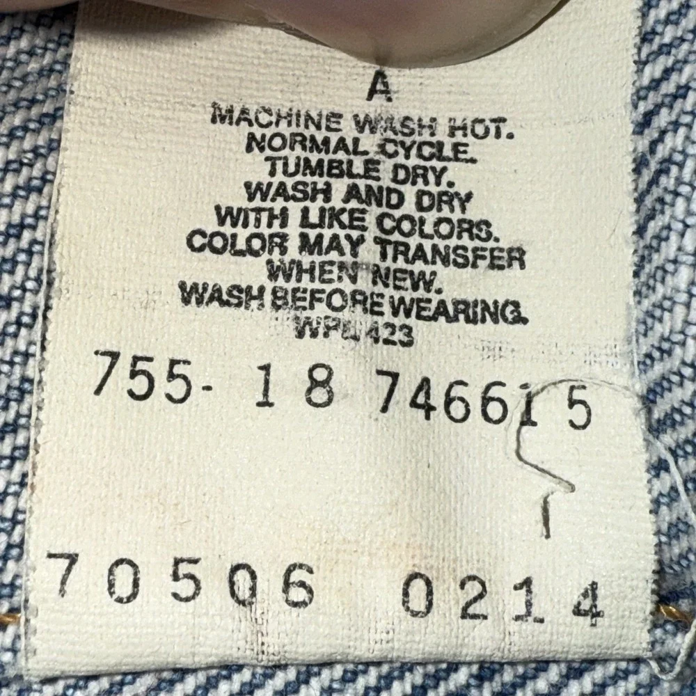 Levis Denim Jean Jacket‎ Trucker Mens Large 42R Made In USA Vintage 70506